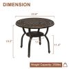 Cast Aluminum Outdoor Side Table, Anti-Rust Outdoor Round End Table, Patio Coffee Bistro Table for Indoor Garden Porch Balcony, Antique Bronze