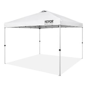 VEVOR Pop Up Canopy Tent, 10 x 10 ft, 250 D PU Silver Coated Tarp, with Portable Roller Bag and 4 Sandbags, Waterproof and Sun Shelter Gazebo for Outd