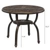 Cast Aluminum Outdoor Side Table, Anti-Rust Outdoor Round End Table, Patio Coffee Bistro Table for Indoor Garden Porch Balcony, Antique Bronze