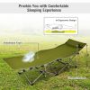 Folding Camping Cot with Side Storage Pocket Detachable Headrest